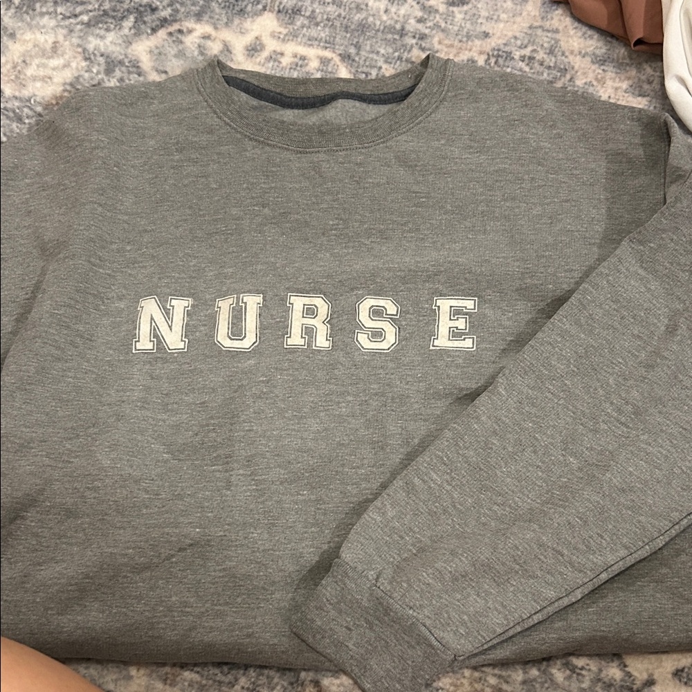 Athletic Works Gray 'Nurse' Crewneck Sweater